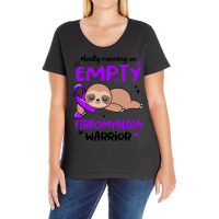 Fibromyalgia Awareness T  Shirt Mostly Running On Empty Fibromyalgia W Ladies Curvy T-shirt | Artistshot