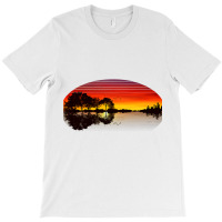 Guitar Sunset City Skyline Water Reflection Special Design T Shirt T-shirt | Artistshot