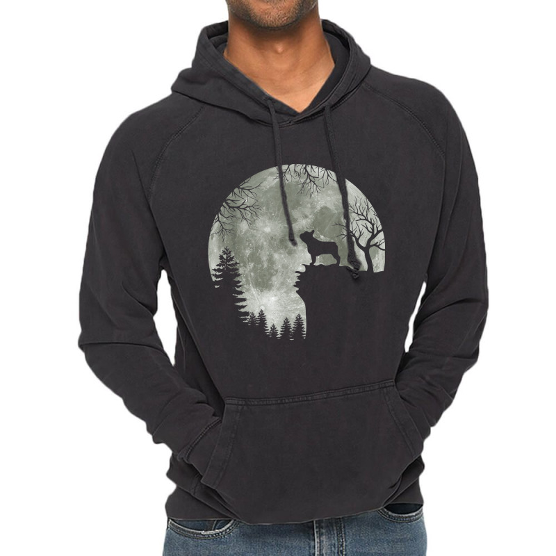 French Bulldog Silhouette In Front Of Moon Halloween Costume Vintage Hoodie | Artistshot