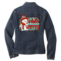 Hello Winter Baby Snowman Ladies Denim Jacket | Artistshot