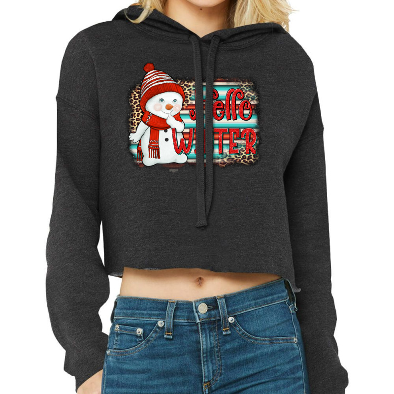 Hello Winter Baby Snowman Cropped Hoodie | Artistshot