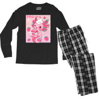 Kawaii Axolotl Strawberry Milk Shake Carton Japanese Anime Premium T S Men's Long Sleeve Pajama Set | Artistshot