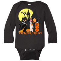 Funny Halloween Gift T  Shirt Lick Or Treat Funny Halloween Cat ,dog A Long Sleeve Baby Bodysuit | Artistshot