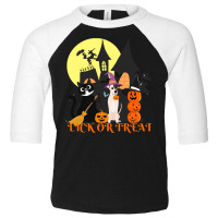 Funny Halloween Gift T  Shirt Lick Or Treat Funny Halloween Cat ,dog A Toddler 3/4 Sleeve Tee | Artistshot