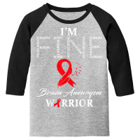 Brain Aneurysm Warrior I'm Fine T Shirt Youth 3/4 Sleeve | Artistshot