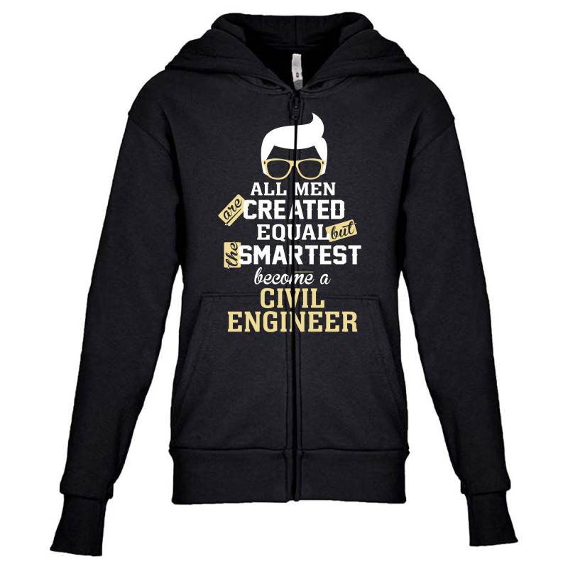 Men Become A Civil Engineer Youth Zipper Hoodie by thanchashop | Artistshot