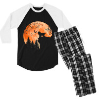 Shih Tzu And Moon Silhouette Dog Lover Halloween Men's 3/4 Sleeve Pajama Set | Artistshot