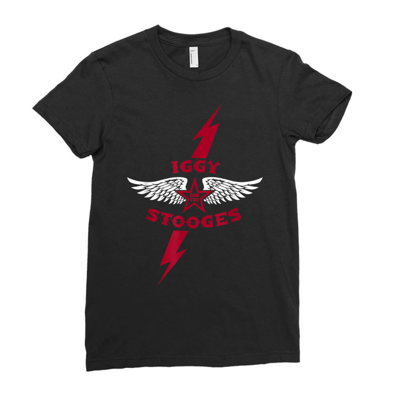 Iggy And The Stooges Lightning Bolt Officially Licensed T Shirt Ladies Fitted T-Shirt by sabadmscoastlw | Artistshot