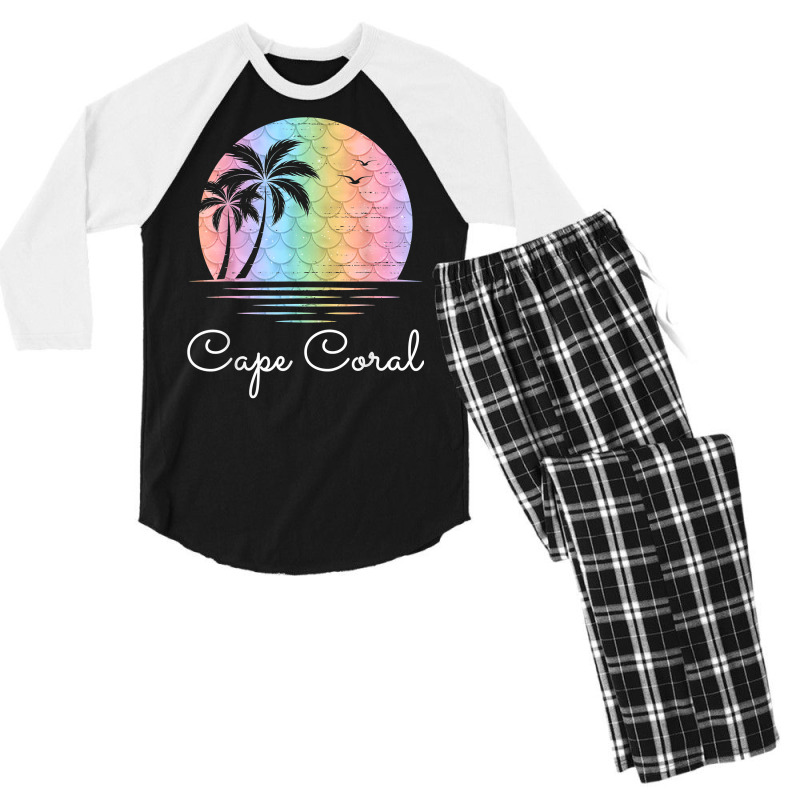 Cape Coral Florida Vacation Beach Island Family Group Gift T Shirt Men's 3/4 Sleeve Pajama Set by kalerttjay | Artistshot