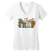 Just Pray With Texas Cactus Women's V-neck T-shirt | Artistshot