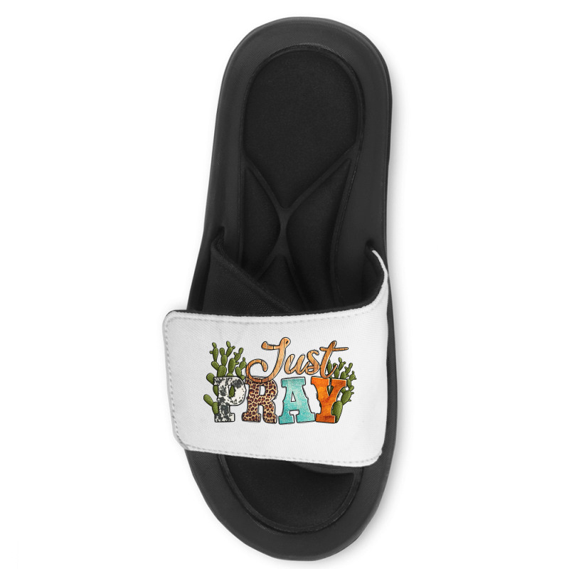 Just Pray With Texas Cactus Slide Sandal | Artistshot