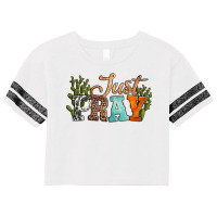 Just Pray With Texas Cactus Scorecard Crop Tee | Artistshot