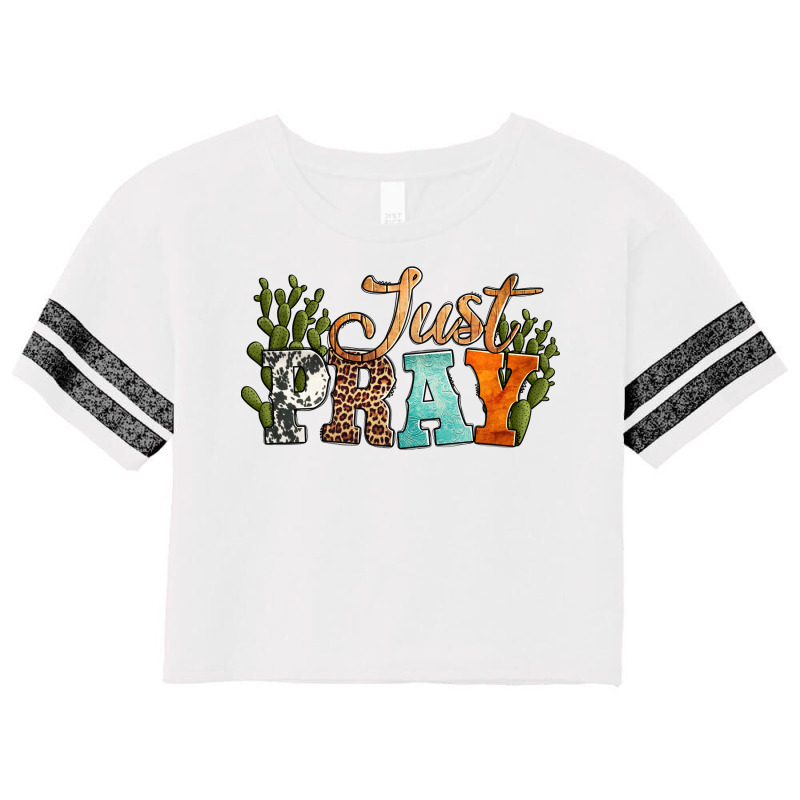 Just Pray With Texas Cactus Scorecard Crop Tee | Artistshot