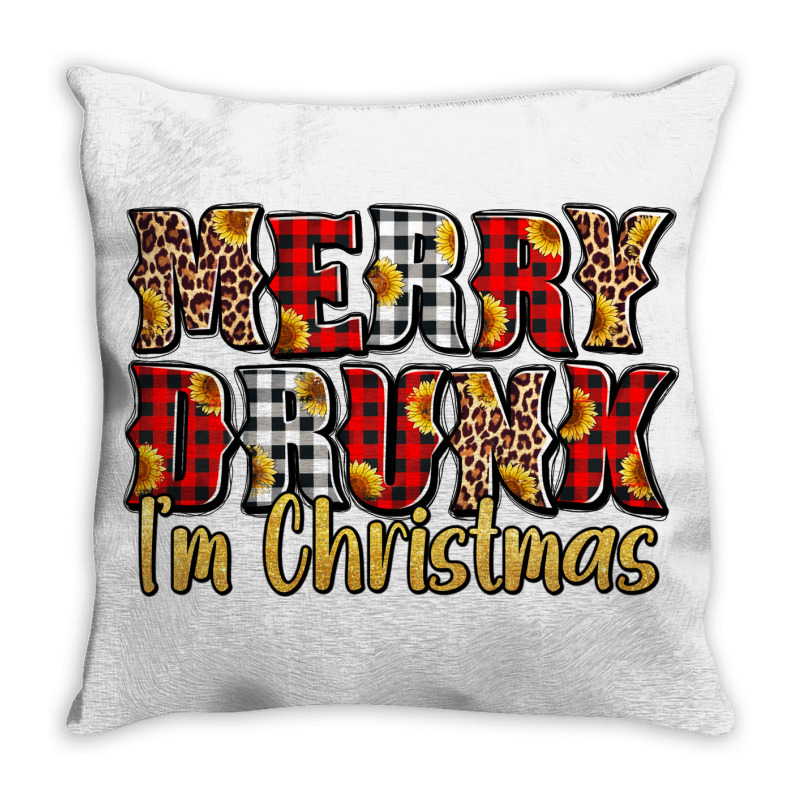 Merry Drunk I'm Christmas Throw Pillow | Artistshot