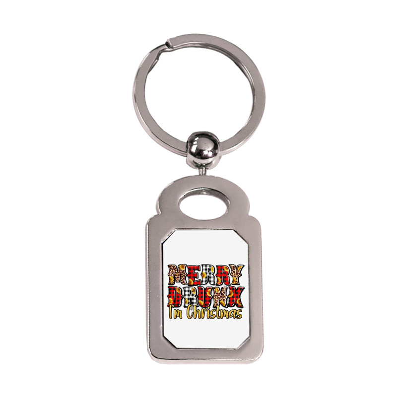 Merry Drunk I'm Christmas Silver Rectangle Keychain | Artistshot