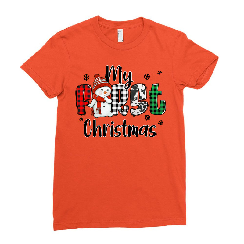 My First Christmas Baby Snowman Ladies Fitted T-shirt | Artistshot