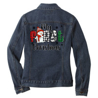 My First Christmas Baby Snowman Ladies Denim Jacket | Artistshot