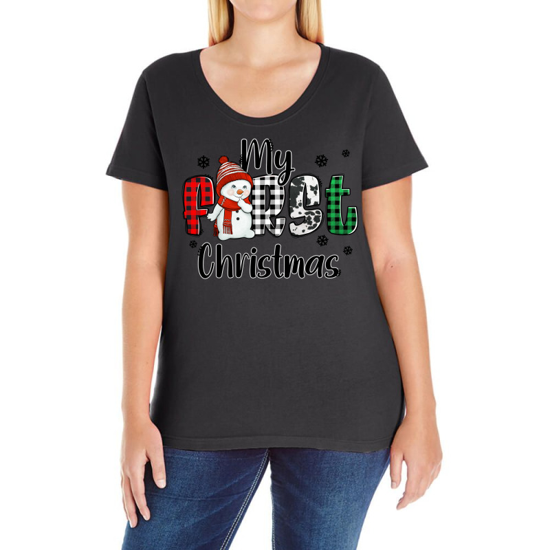 My First Christmas Baby Snowman Ladies Curvy T-shirt | Artistshot