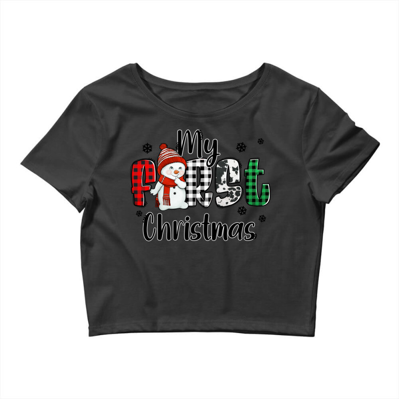 My First Christmas Baby Snowman Crop Top | Artistshot