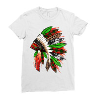 Western Christmas Native American Headdress Ladies Fitted T-shirt | Artistshot