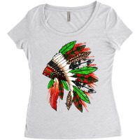 Western Christmas Native American Headdress Women's Triblend Scoop T-shirt | Artistshot