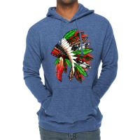 Western Christmas Native American Headdress Lightweight Hoodie | Artistshot