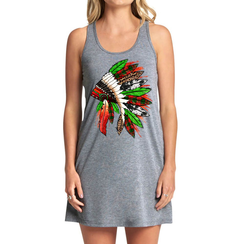 Western Christmas Native American Headdress Tank Dress | Artistshot