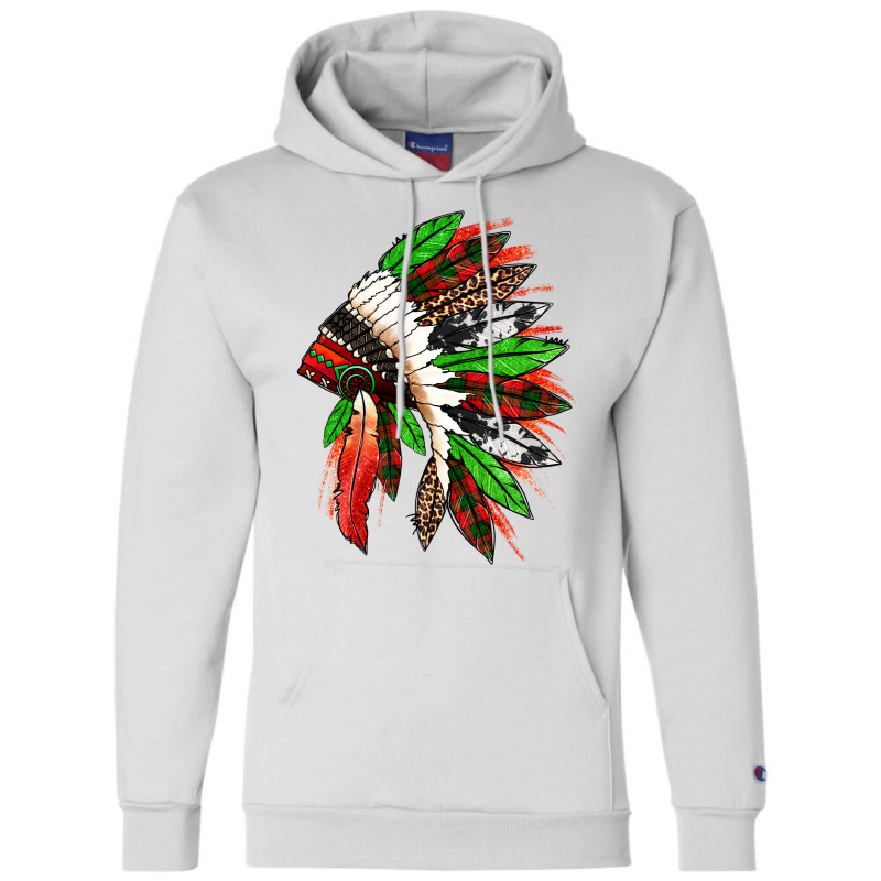 Western Christmas Native American Headdress Champion Hoodie | Artistshot