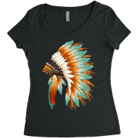 Western Headdress Native American Headdress Women's Triblend Scoop T-shirt | Artistshot