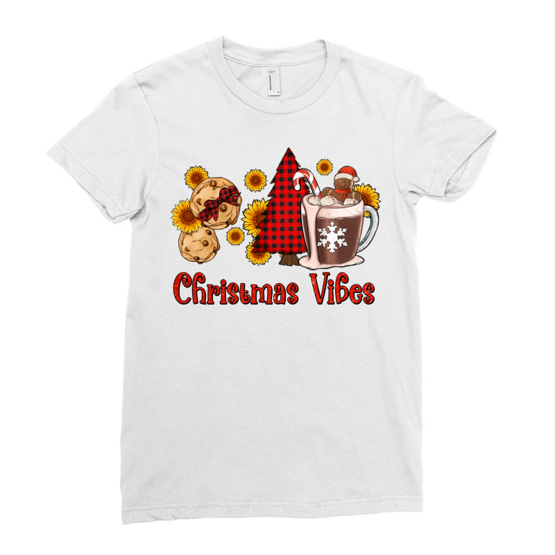 Christmas Vibes Cookies And Hot Cocoa Ladies Fitted T-shirt | Artistshot