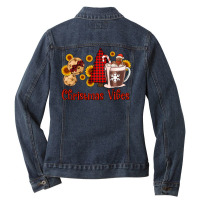 Christmas Vibes Cookies And Hot Cocoa Ladies Denim Jacket | Artistshot