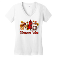 Christmas Vibes Cookies And Hot Cocoa Women's V-neck T-shirt | Artistshot