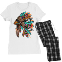 Western Patterned Headdress Native American Women's Pajamas Set | Artistshot