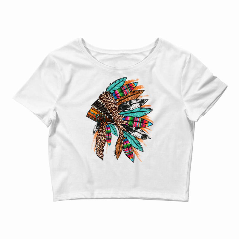 Western Patterned Headdress Native American Crop Top | Artistshot