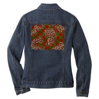 Christmas Background Ladies Denim Jacket | Artistshot