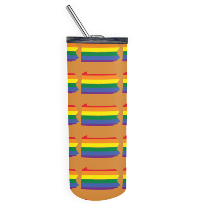 Pennsylvania Rainbow Flag Skinny Tumbler | Artistshot