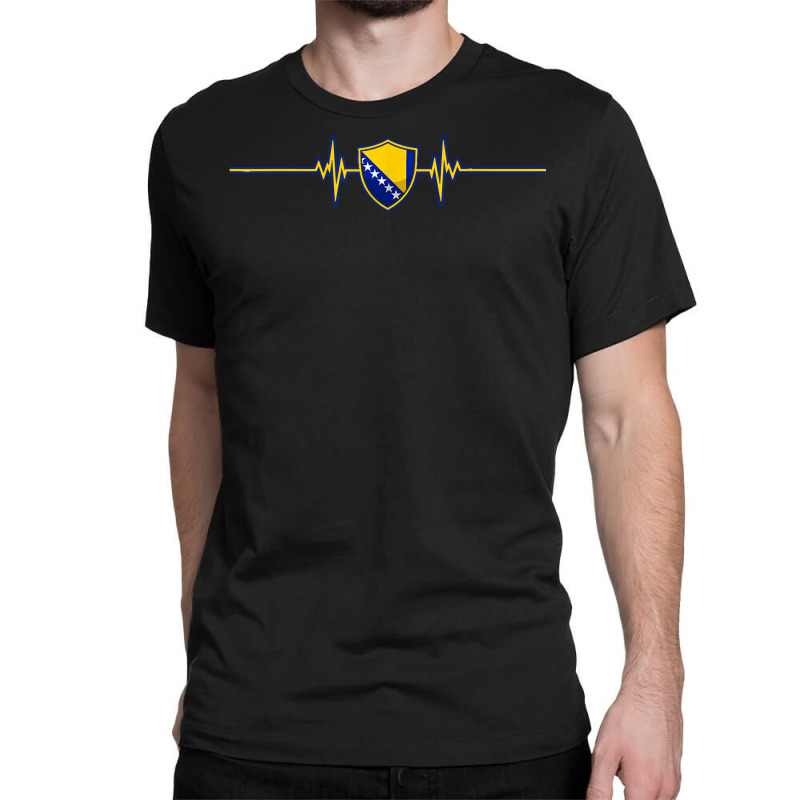 Heartbeat Design Bosnian Flag Bosnia T Shirt Classic T-shirt by yodishsaraveks | Artistshot