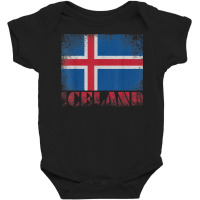 Icelandic Iceland Flag Shirt Vintage Country Distressed Gift T Shirt Baby Bodysuit | Artistshot