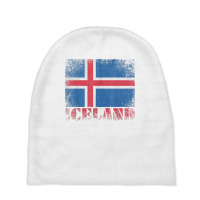 Icelandic Iceland Flag Shirt Vintage Country Distressed Gift T Shirt Baby Beanies | Artistshot