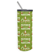 Merry Christmas To Mother Of Great Awesome Skinny Tumbler | Artistshot