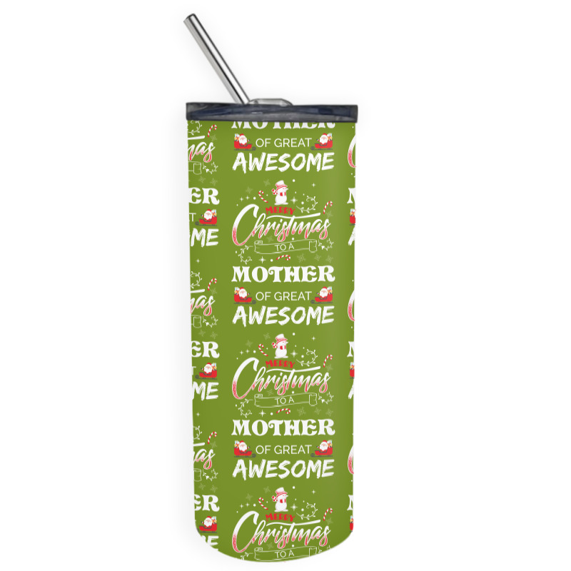 Merry Christmas To Mother Of Great Awesome Skinny Tumbler | Artistshot