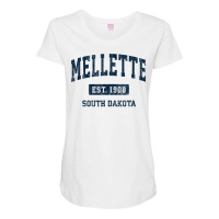 Mellette South Dakota Sd Vintage Athletic Sports Design T Shirt Maternity Scoop Neck T-shirt | Artistshot