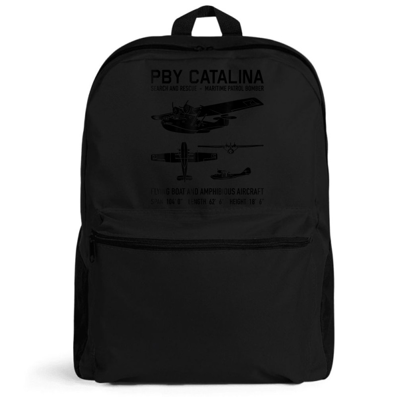 Pby Catalina American Ww2 Flying Boat Dark Silhouettes T Shirt Backpack ...