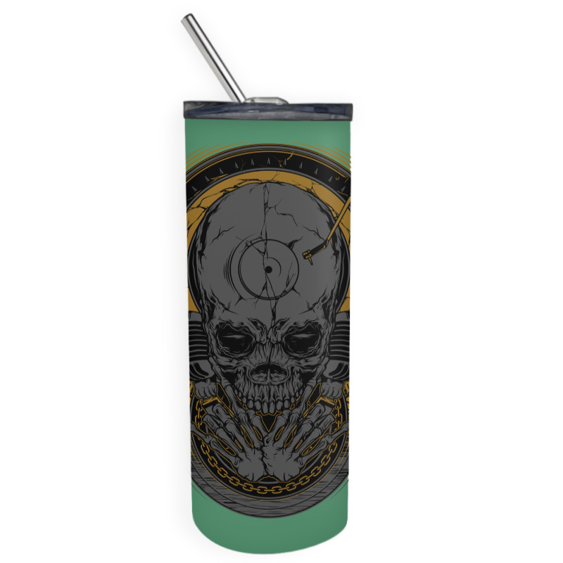 Metal Disk Jockey Skinny Tumbler | Artistshot