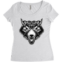 Angry Wolf Ornate Women's Triblend Scoop T-shirt | Artistshot