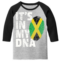 It's In My Dna Jamaican Jamaica Flag Pride National Country T Shirt Youth 3/4 Sleeve | Artistshot