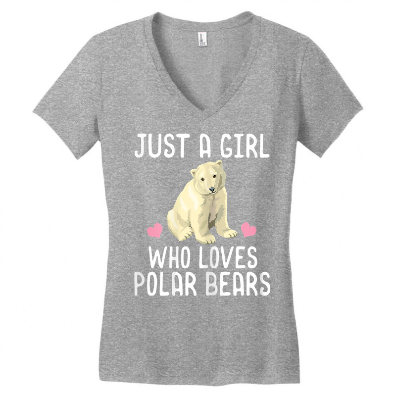 Just A Girl Who Loves Polar Bears T Shirt Polar Bear Gift T Shirt Copy Women's V-Neck T-Shirt by ChristineWeber89 | Artistshot