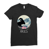 Aries Floral Zodiac For Dark Ladies Fitted T-shirt | Artistshot