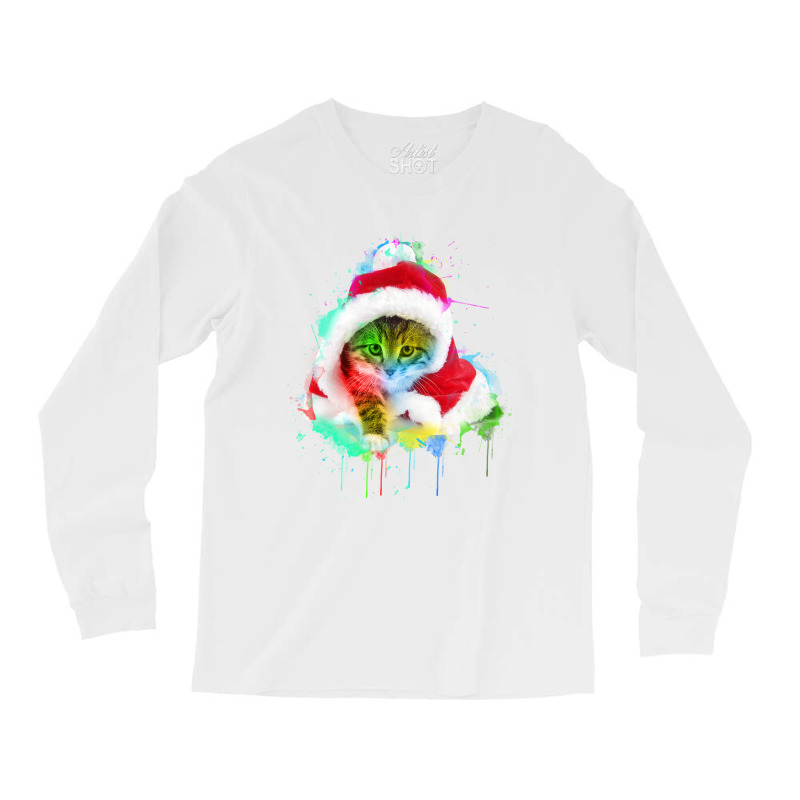 Merry Christmas Cat Long Sleeve Shirts | Artistshot