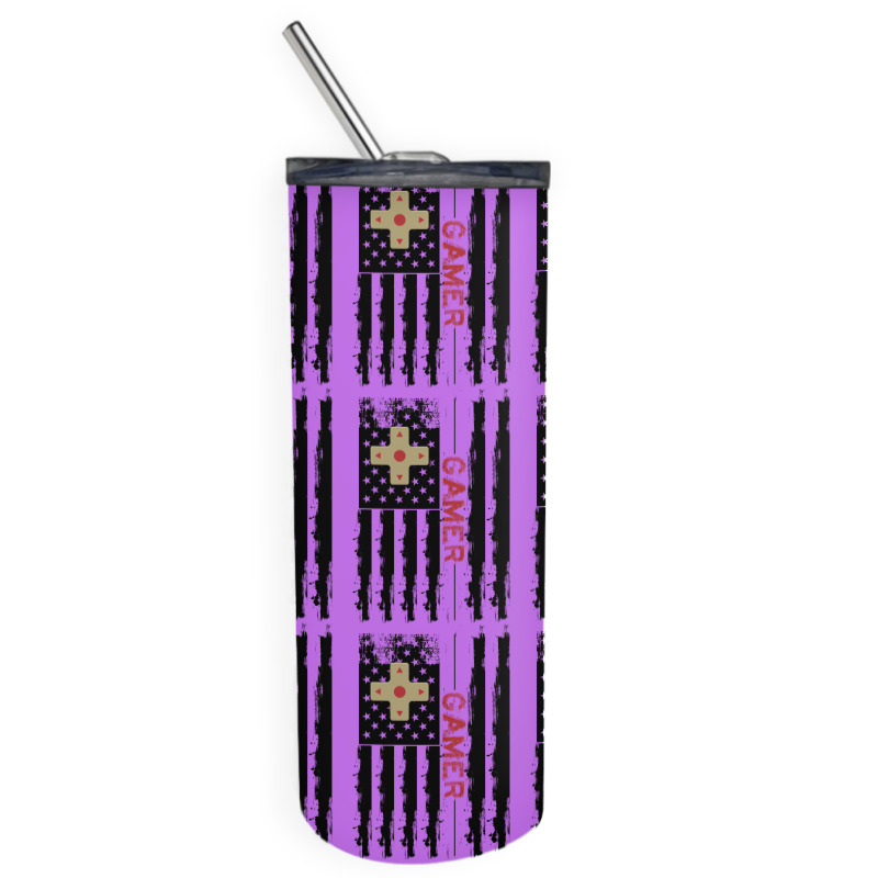 Gamer American Flag For Light Skinny Tumbler | Artistshot